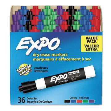 EXPO® Low-odor Dry-erase Marker, Fine Bullet Tip, Assorted Colors, 4-set freeshipping - TVN Wholesale